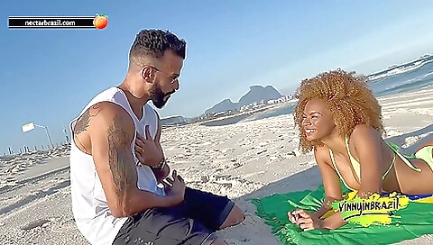 Naughty Brunette Seduced By Porn Actor On Deserted Beach!
